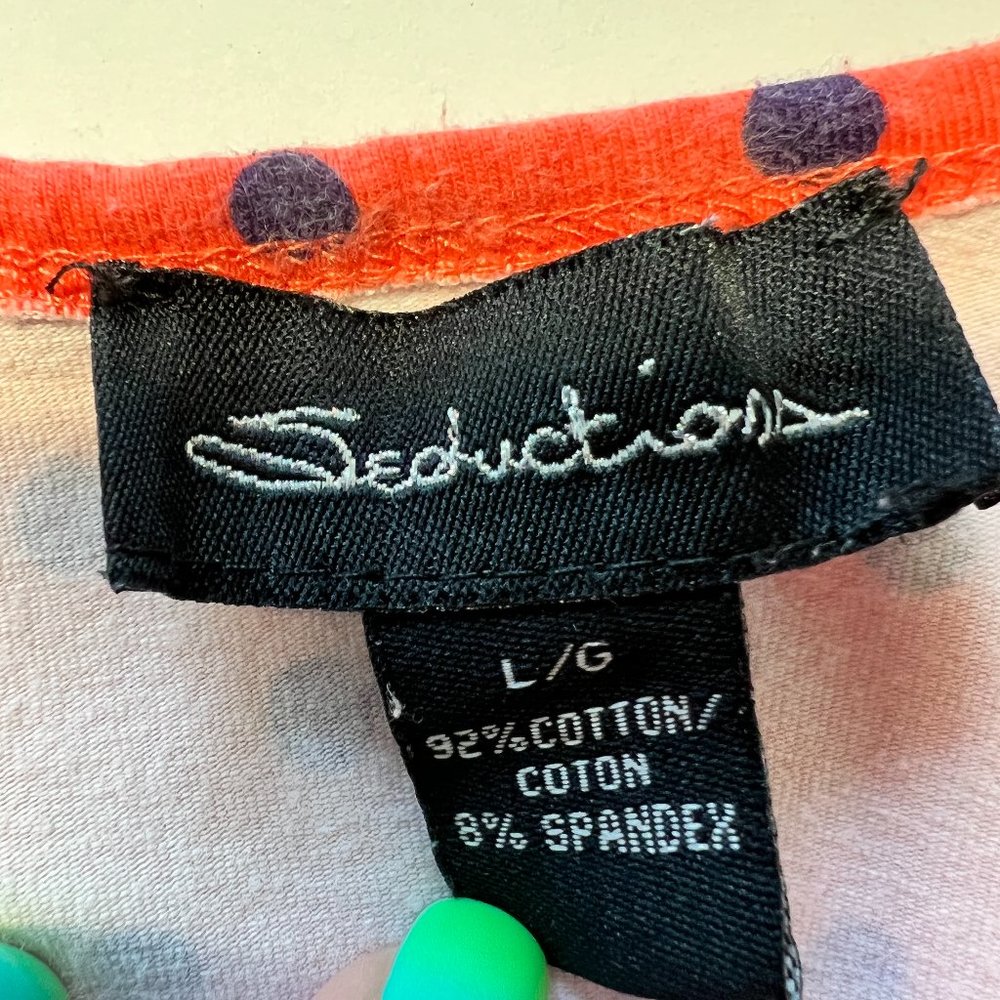Seductions Polka Dot Dress Sz Large - Picture 2 of 6